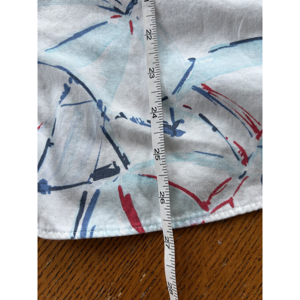 Chaps Nautical Print Button-Up Shirt Size 1X Cotton Coastal Beachy Top - Picture 11 of 11